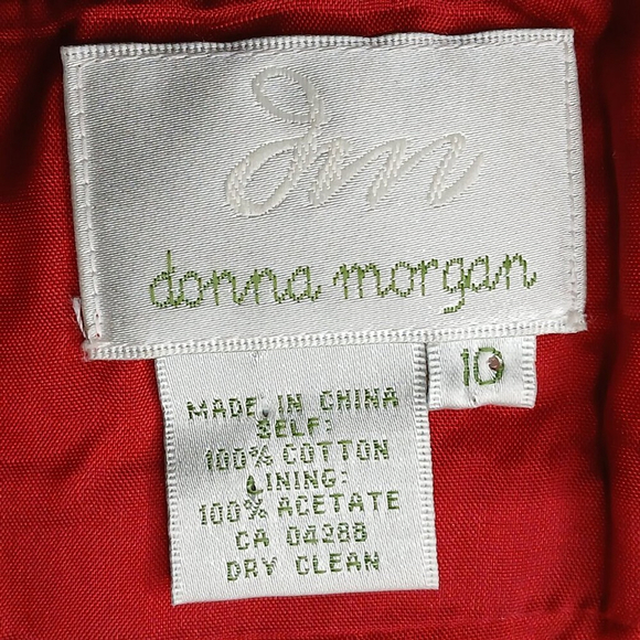 Donna Morgan Strapless Eyelet Fit and Flare Cotton Midi Dress Red Size 10 - Picture 9 of 9